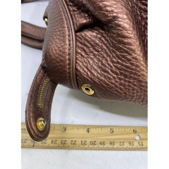 Cole Haan Zipper Snap Rose Leather Shoulder Bag - Picture 6 of 10